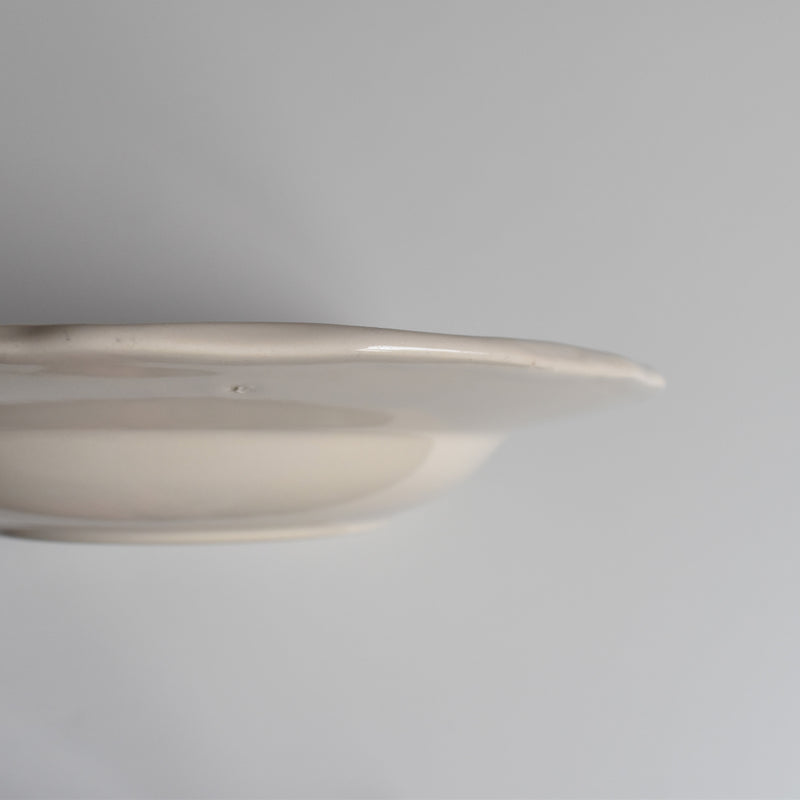 Vintage Deep Plate, Flower Rim, Size F