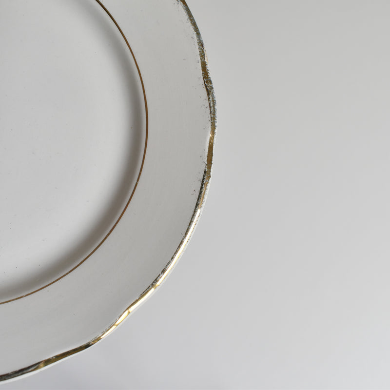 Vintage dessert plate Digoin & Sarreguemines White & gold C