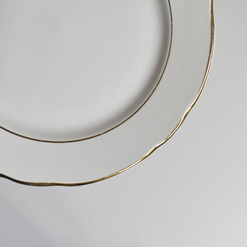 Vintage dessert plate Digoin & Sarreguemines White & gold C