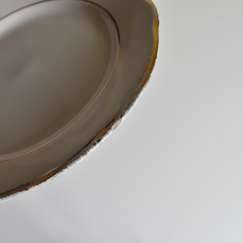 Vintage dessert plate Digoin & Sarreguemines White & gold C