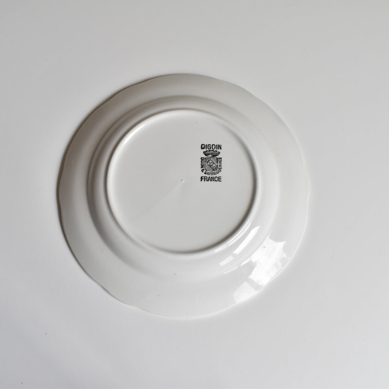 Vintage Dessert Plate Digoin & Sarreguemines White & gold D