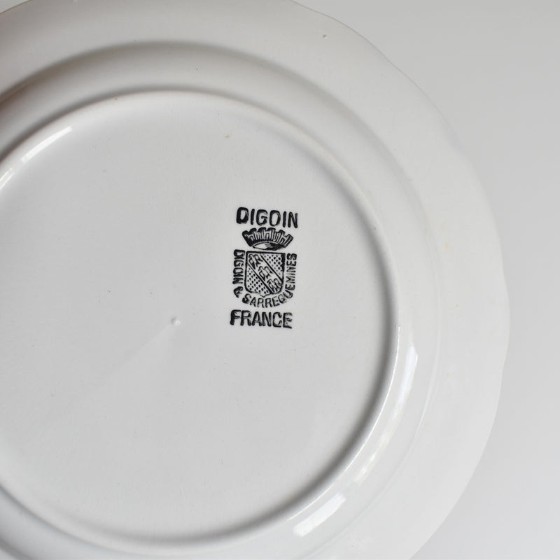 Vintage Dessert Plate Digoin & Sarreguemines White & gold D