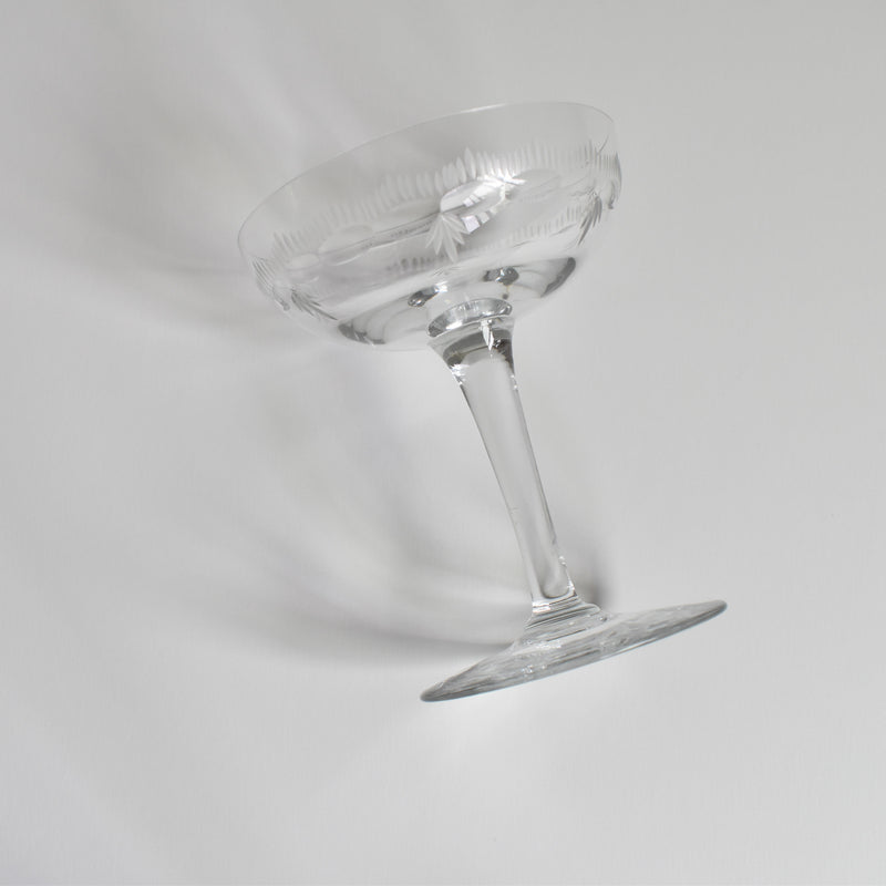 Antique Crystal Champagne Coupe, Portieux Turin