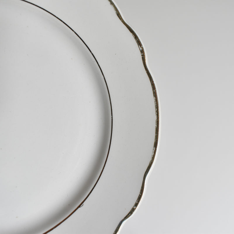 Vintage Dessert Plate Digoin & Sarreguemines White & gold D