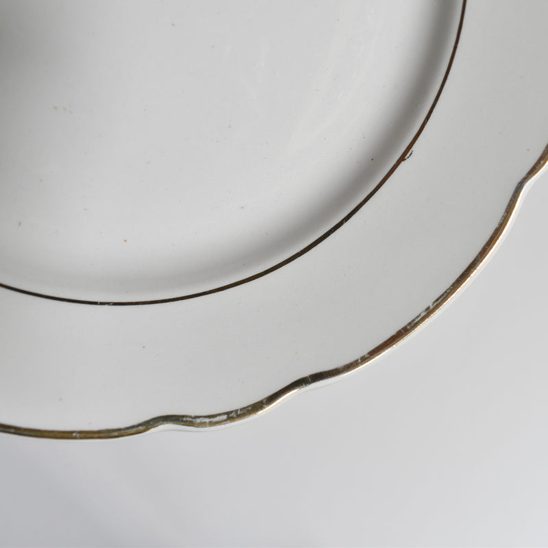 Vintage Dessert Plate Digoin & Sarreguemines White & gold D