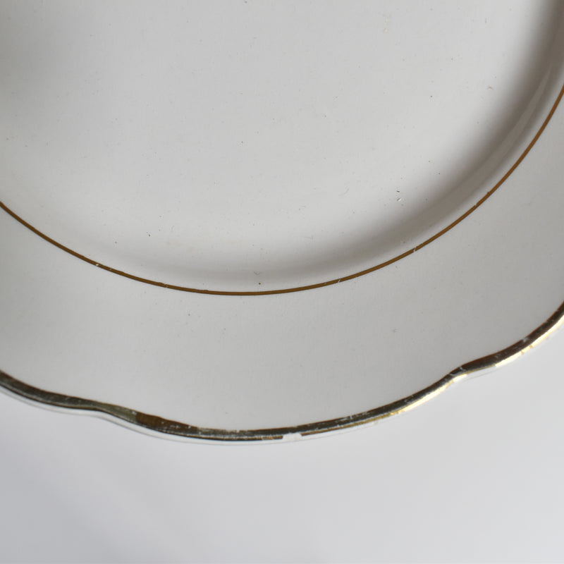 Vintage Dessert Plate Digoin & Sarreguemines White & gold D