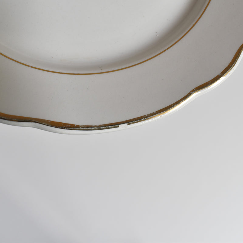 Vintage Dessert Plate Digoin & Sarreguemines White & gold D