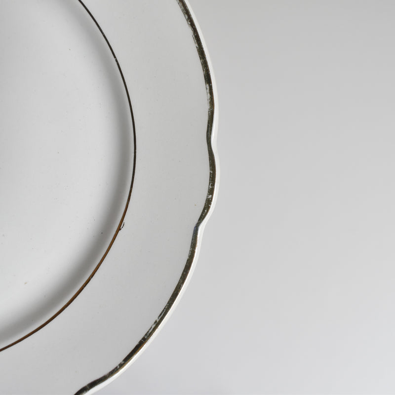 Vintage Dessert Plate Digoin & Sarreguemines White & gold D