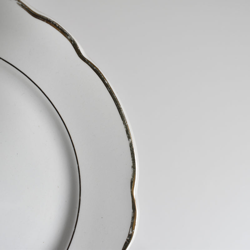 Vintage Dessert Plate Digoin & Sarreguemines White & gold D