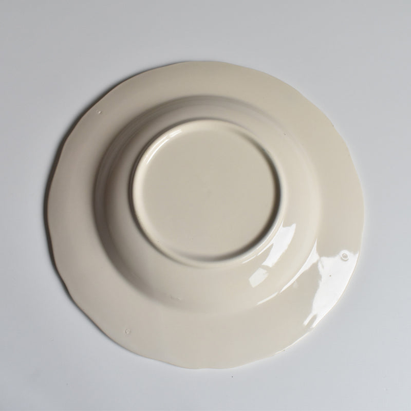 ヴィンテージ深皿 花リム H