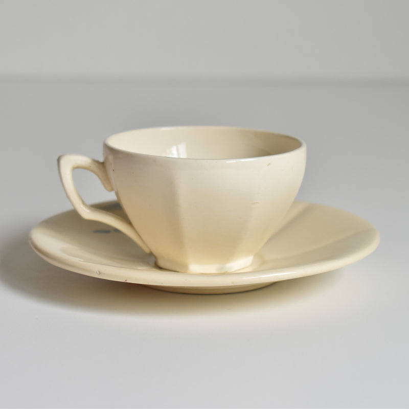 Vintage coffee cup and saucer, Digoin & Sarreguemines Iris 9225 F