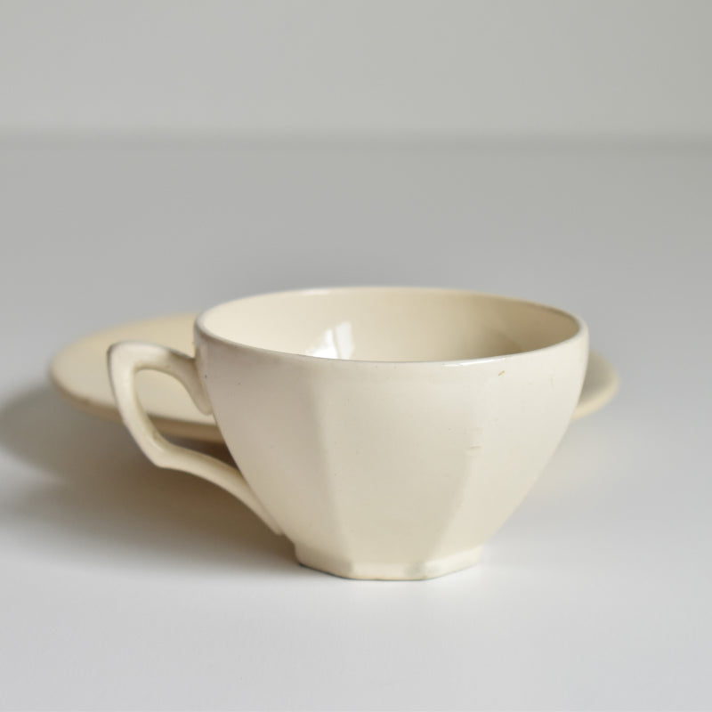Vintage coffee cup and saucer, Digoin & Sarreguemines Iris 9225 F