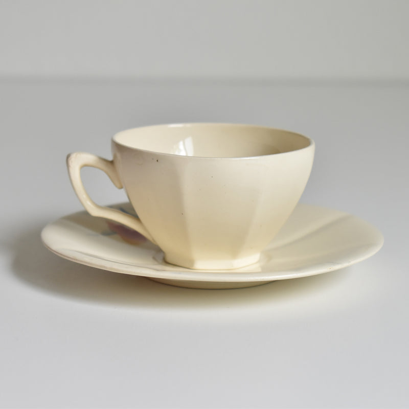 Vintage Coffee Cup and Saucer, Digoin & Sarreguemines Iris 9225 E