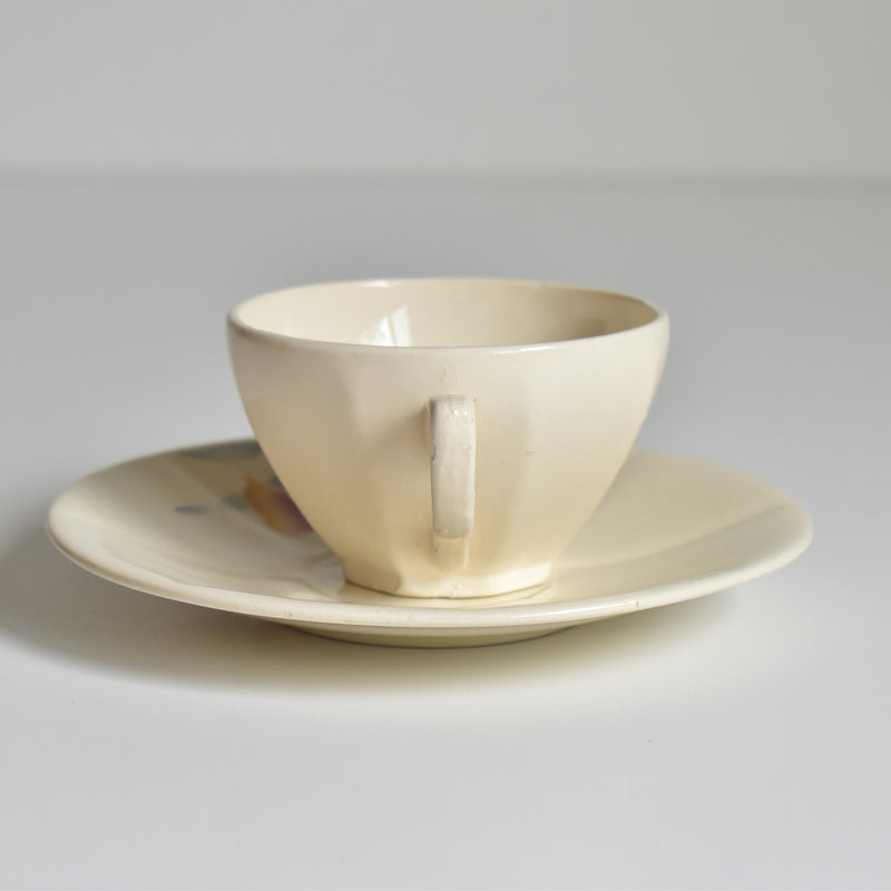 Vintage Coffee Cup and Saucer, Digoin & Sarreguemines Iris 9225 C