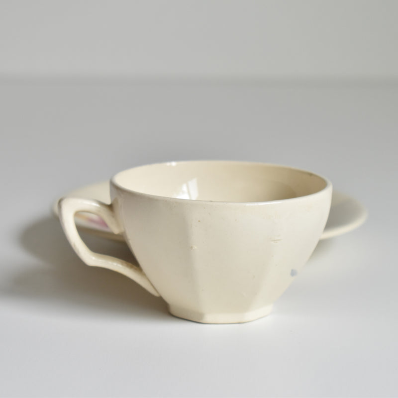 Vintage Coffee Cup and Saucer, Digoin & Sarreguemines Iris 9225 C