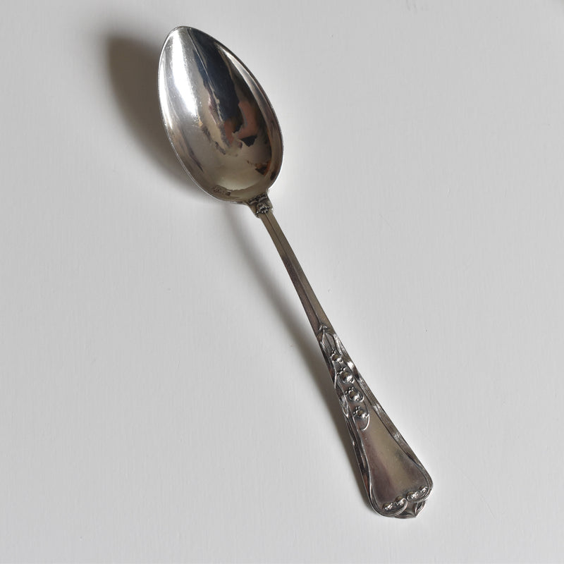 Antique Silver 800 Dessert Spoon Muguet