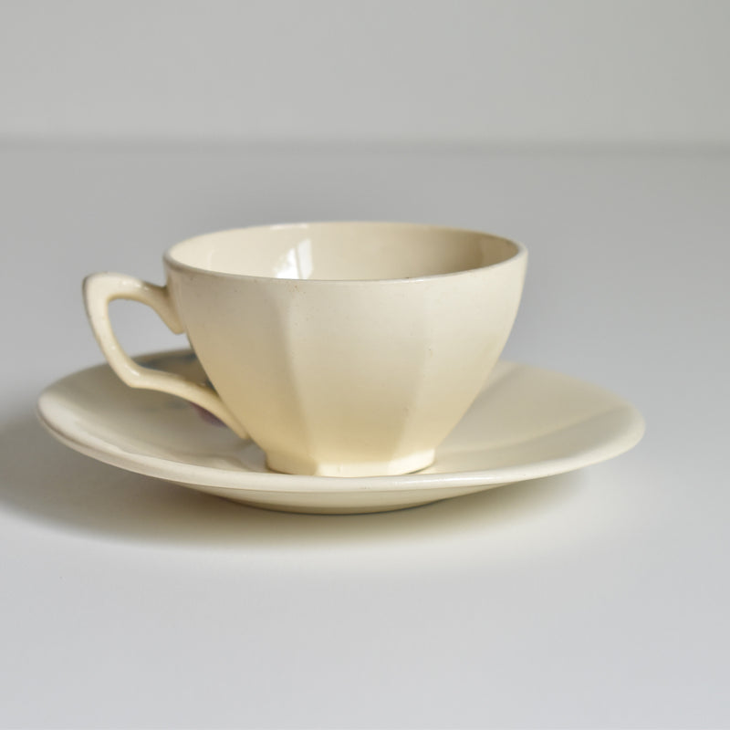 Vintage Coffee Cup and Saucer Digoin & Sarreguemines Iris 9225 B