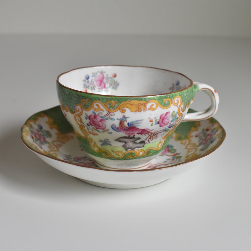 Antique Cup & Saucer Minton Cockatrice