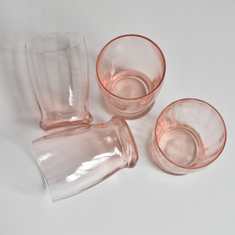 Vintage Liquor Glasses Pink, Set of 4