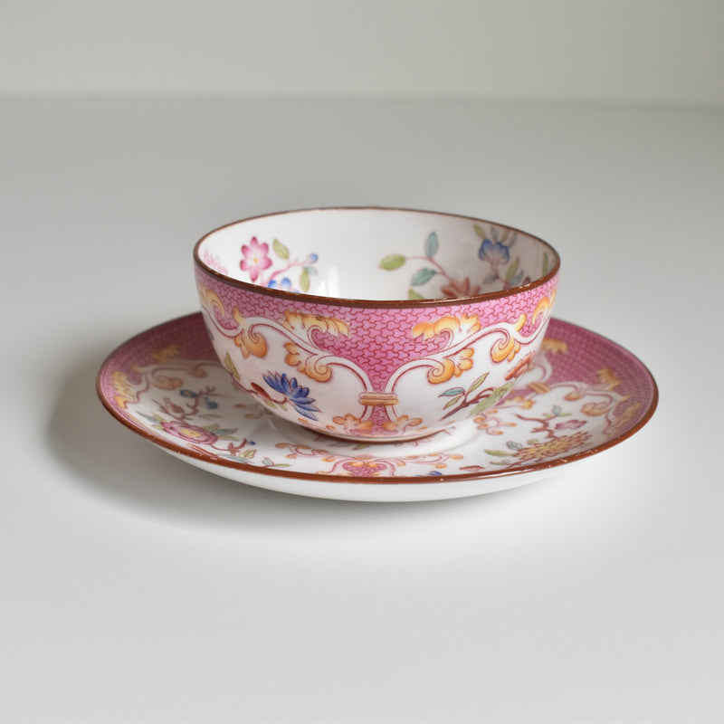 Antique Cup & Saucer Sarreguemines Minton 235 (Grand Depots) B