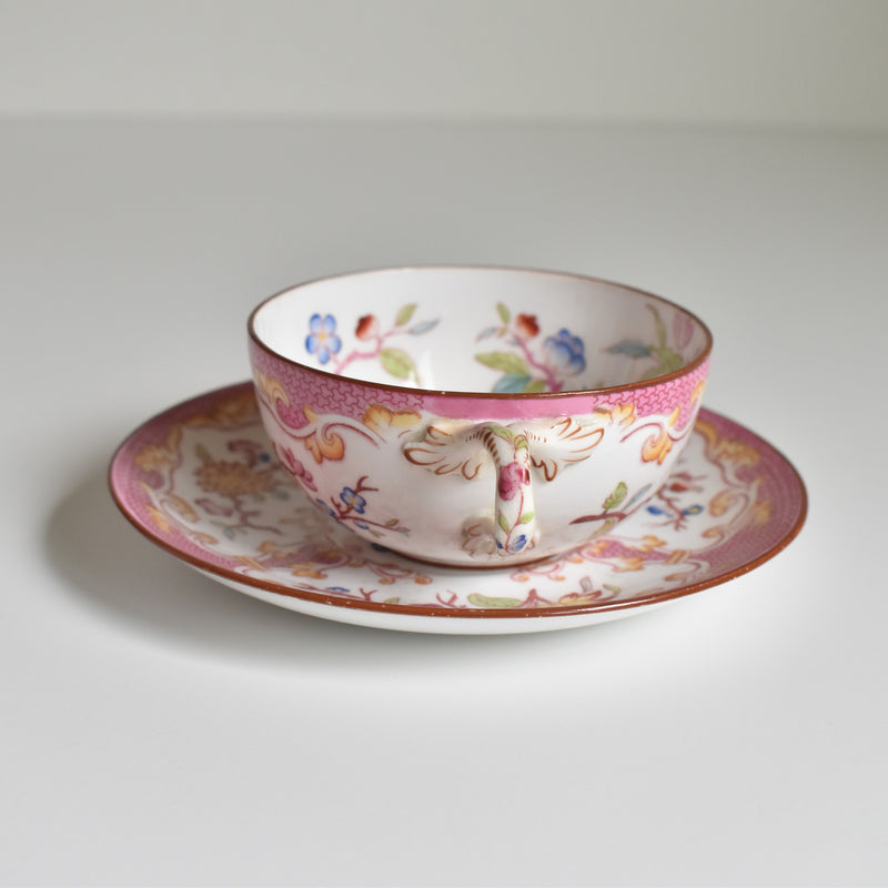 Antique Cup & Saucer Sarreguemines Minton 235 (Grand Depots) B