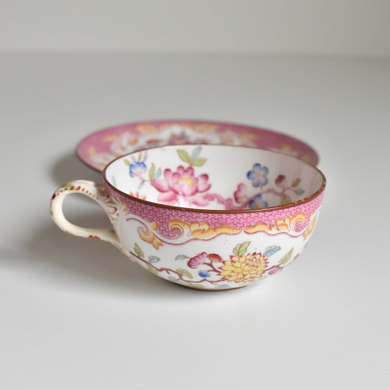 Antique Cup & Saucer Sarreguemines Minton 235 (Grand Depots) B