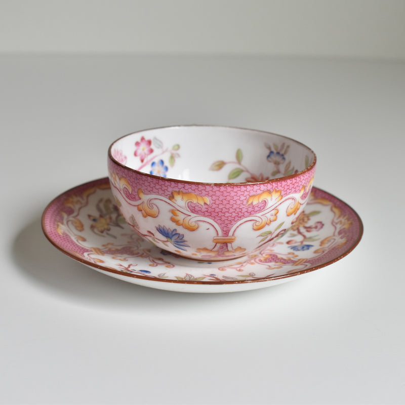 Antique Cup & Saucer Sarreguemines Minton 235 (Grand Depots) A