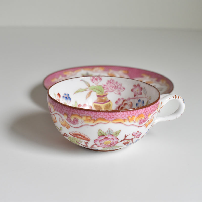 Antique Cup & Saucer Sarreguemines Minton 235 (Grand Depots) A
