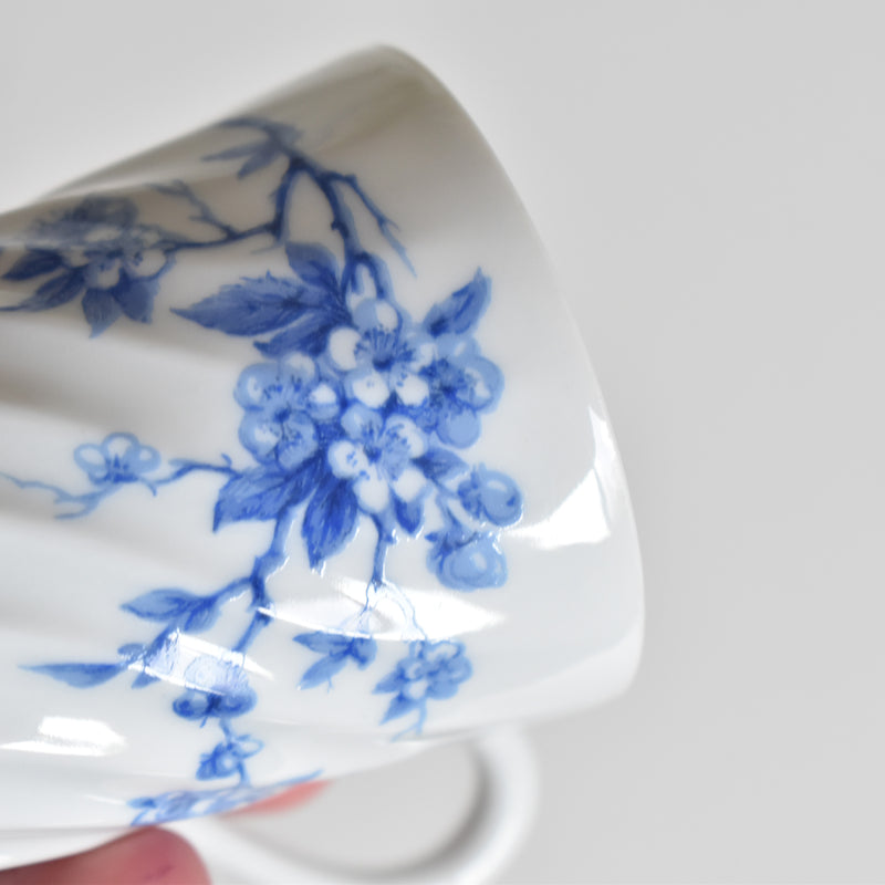 Vintage Coffee Cup & Saucer Limoges Haviland Cerisier Bleu A