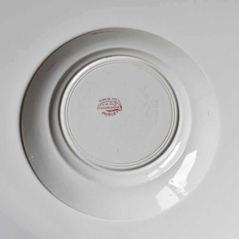 Antique Plate Saint-Amand Dinosaure Muguet (Pink) A