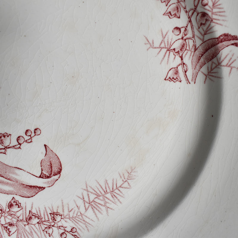 Antique Plate Saint-Amand Dinosaure Muguet (Pink) A