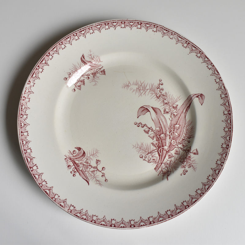 Antique Plate Saint Amand Dinord Muguet (Pink) B
