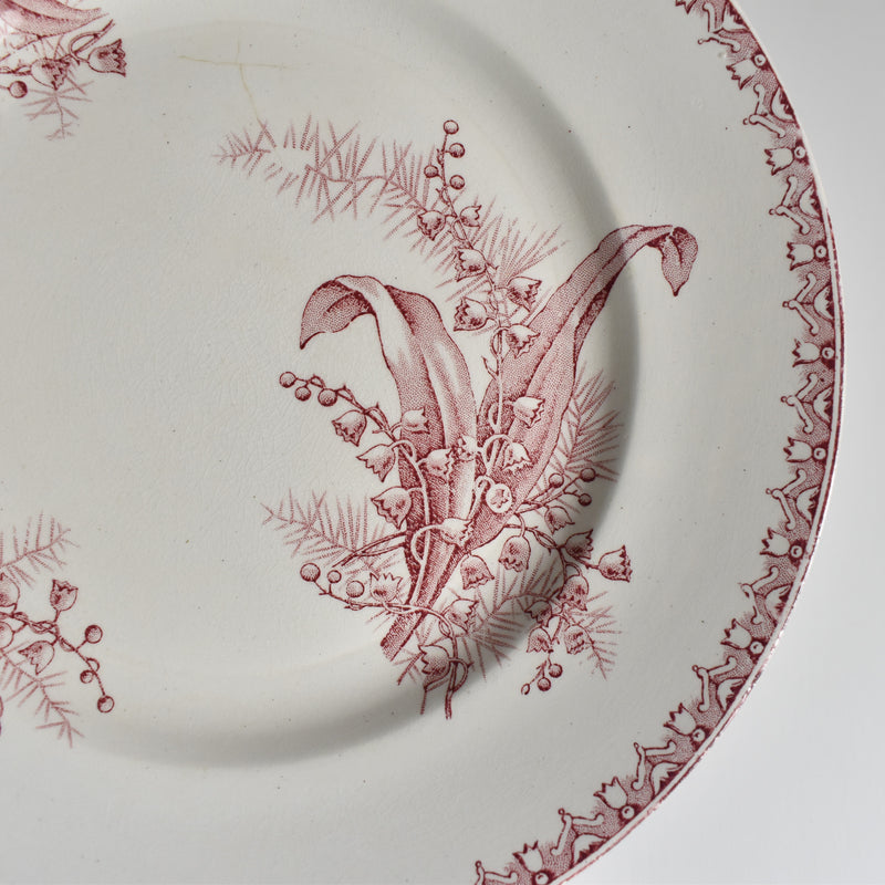 Antique Plate Saint Amand Dinord Muguet (Pink) B