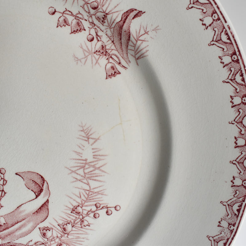 Antique Plate Saint Amand Dinord Muguet (Pink) B