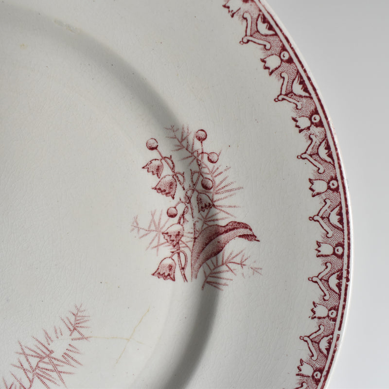 Antique Plate Saint Amand Dinord Muguet (Pink) B