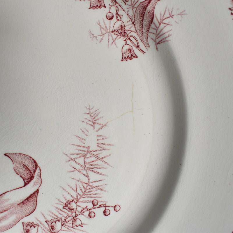 Antique Plate Saint Amand Dinord Muguet (Pink) B