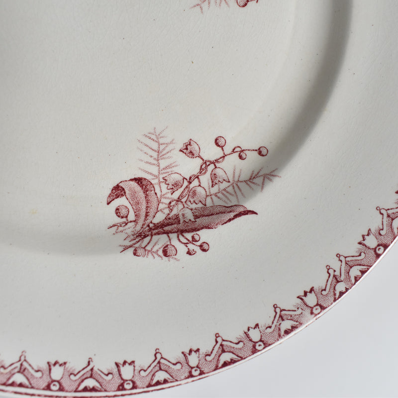 Antique Plate Saint Amand Dinord Muguet (Pink) B