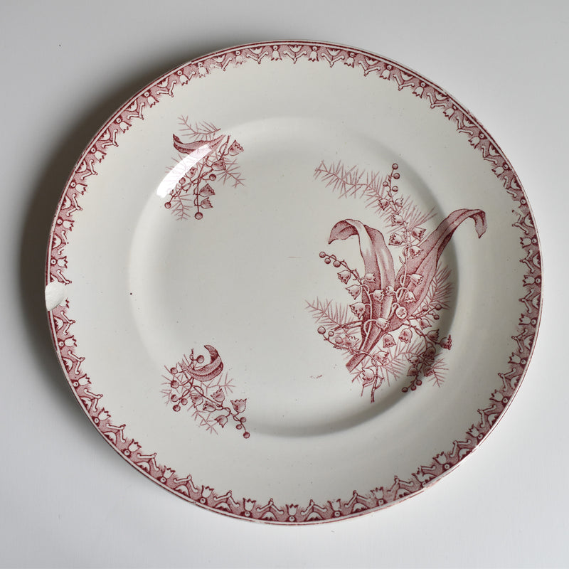 Antique Plate: Saint-Amand Dinouze Muguet (Pink) C
