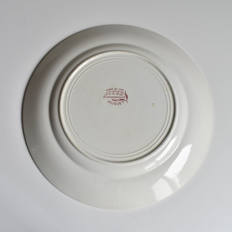 Antique Plate: Saint-Amand Dinouze Muguet (Pink) C