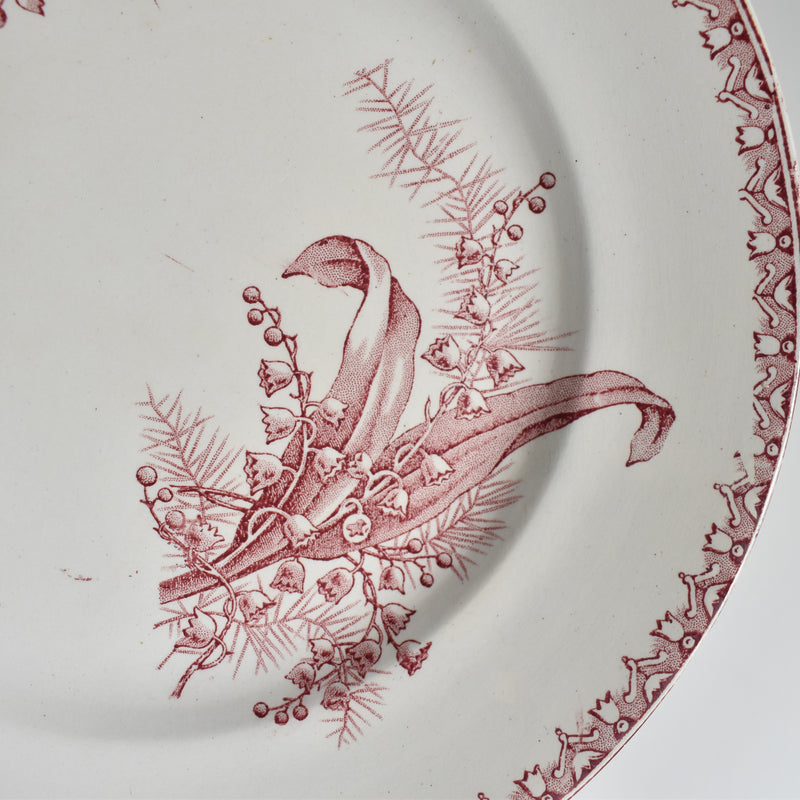 Antique Plate: Saint-Amand Dinouze Muguet (Pink) C