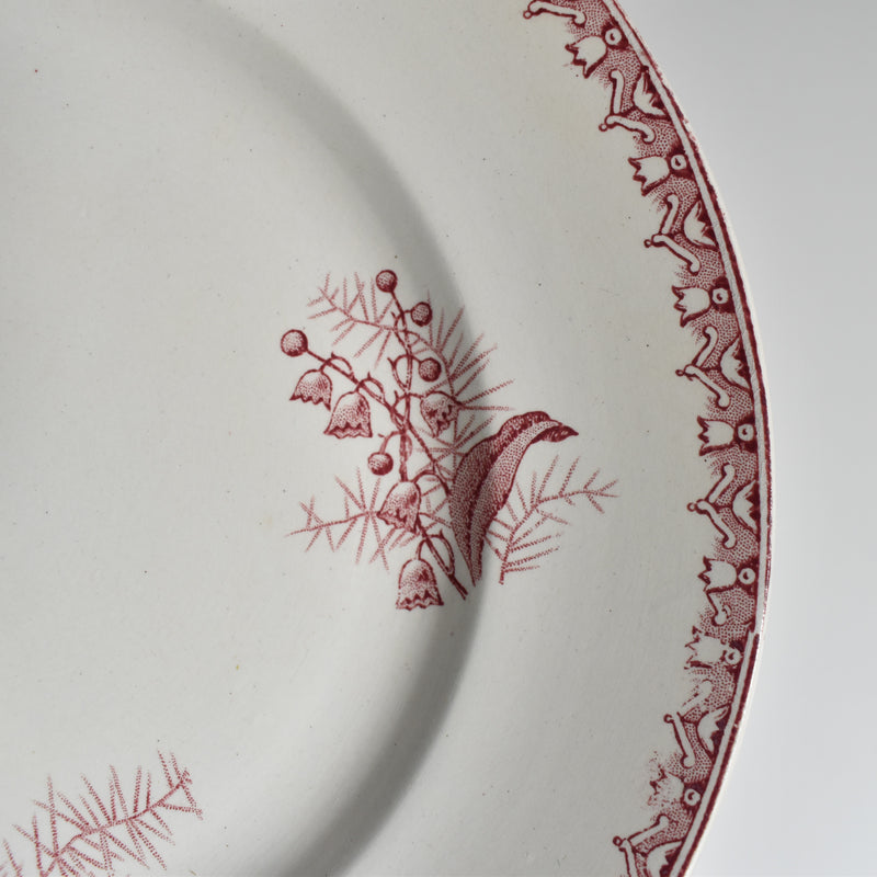 Antique Plate: Saint-Amand Dinouze Muguet (Pink) C
