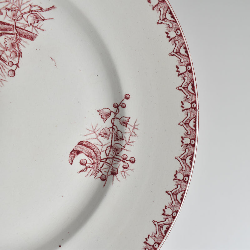 Antique Plate: Saint-Amand Dinouze Muguet (Pink) C