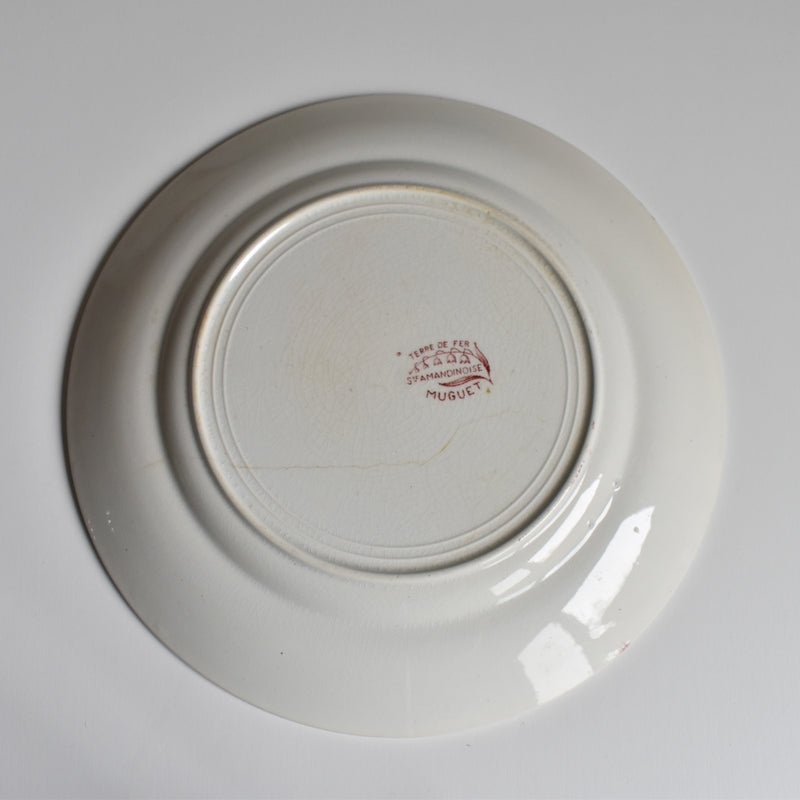 Antique Plate, Saint-Amand Dinoder, Muguet (Pink) D