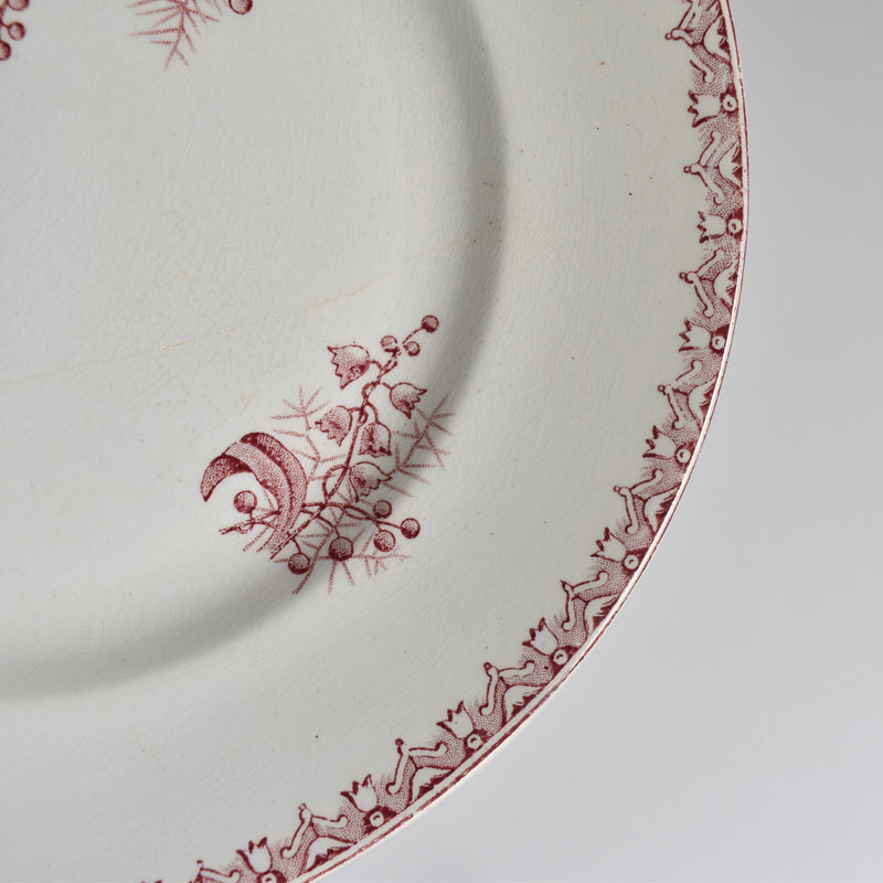 Antique Plate, Saint-Amand Dinoder, Muguet (Pink) D