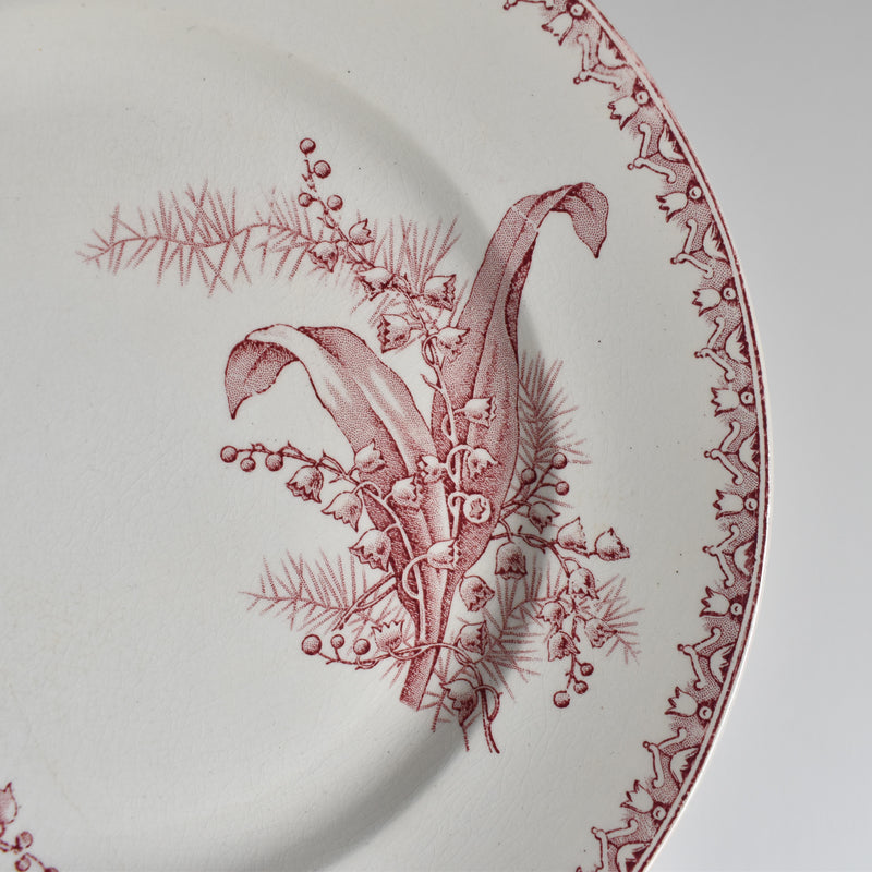 Antique Plate, Saint-Amand Dinoder, Muguet (Pink) D