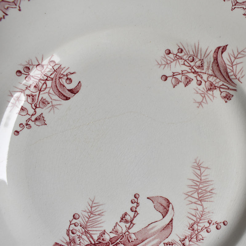 Antique Plate, Saint-Amand Dinoder, Muguet (Pink) D