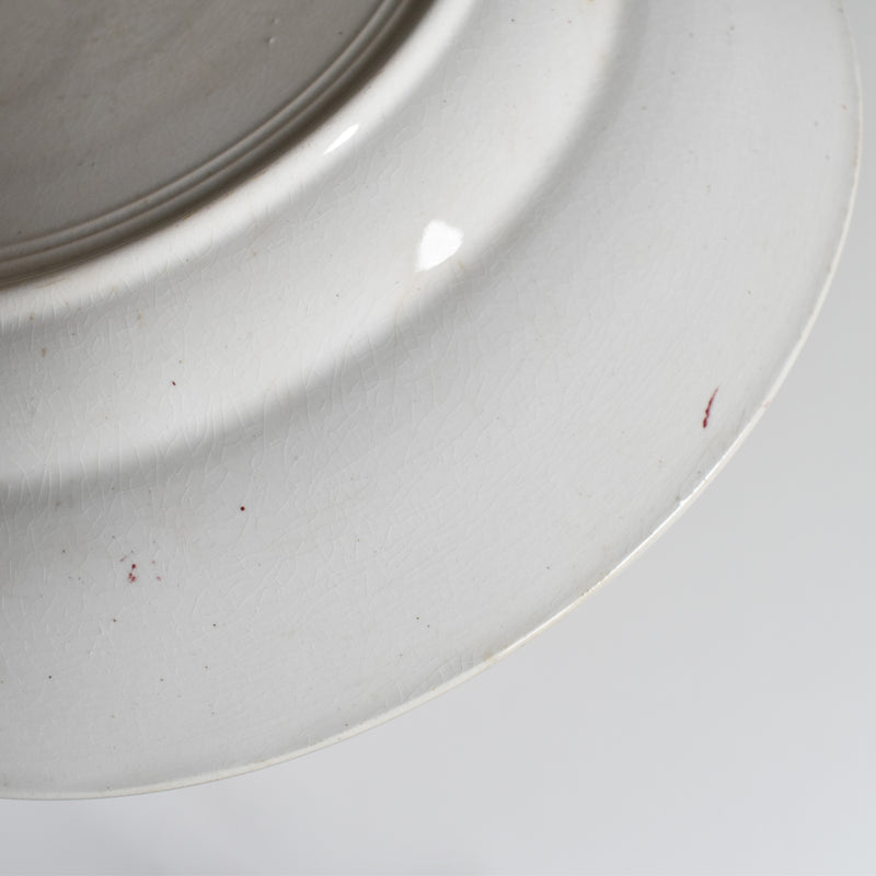 Antique deep plate, Sarreguemines Muguet (Red) A