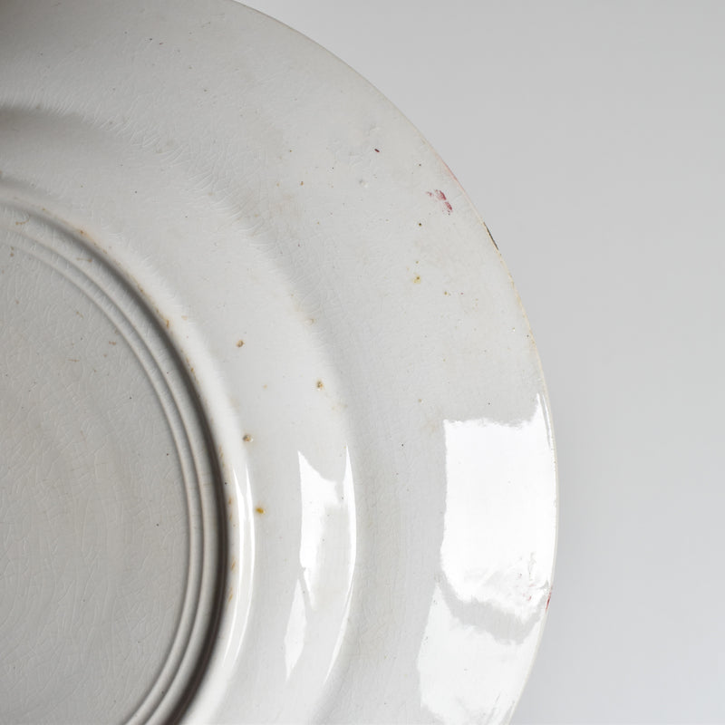 Antique deep plate, Sarreguemines Muguet (Red) A