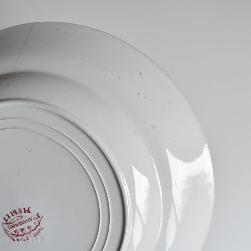 Antique Deep Plate, Saint-Amand Dinouze, Muguet (Red) B