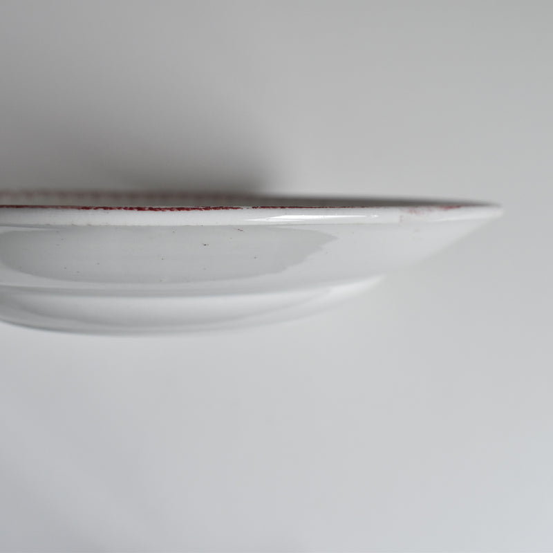 Antique Deep Plate, Saint-Amand Dinouze, Muguet (Red) B